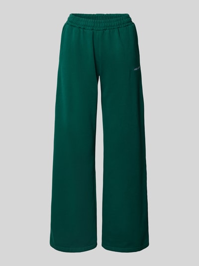 Pegador Wide fit sweatpants met logostitching, model 'Anni' Donkergroen - 2