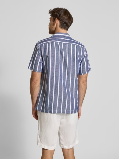 Tommy Hilfiger Regular fit vrijetijdsoverhemd van een mix van katoen en linnen Marineblauw - 5