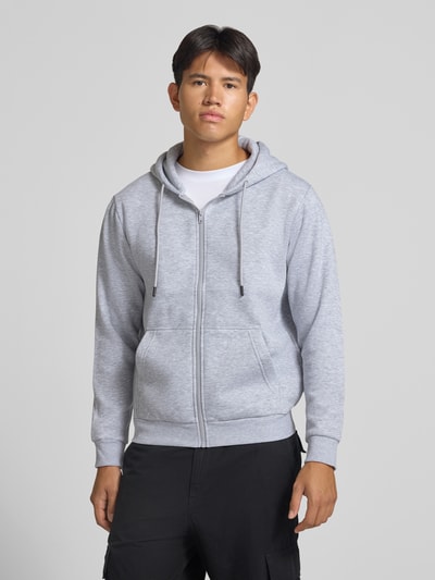 JACK & JONES Regular Fit Sweatjacke aus Baumwoll-Mix Modell 'BRADLEY' Hellgrau Melange 4