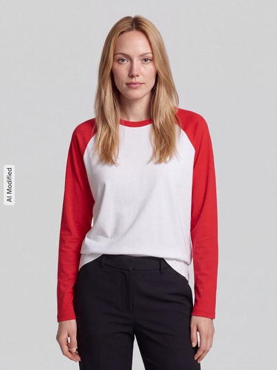 s.Oliver RED LABEL Regular fit shirt met lange mouwen van puur katoen - s.Oliver x Heidi Klum Rood - 4
