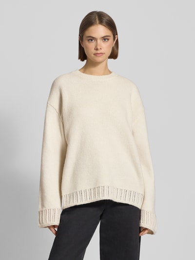 Pieces Oversized Strickpullover mit Crew Neck Modell 'ORLY' Sand 4