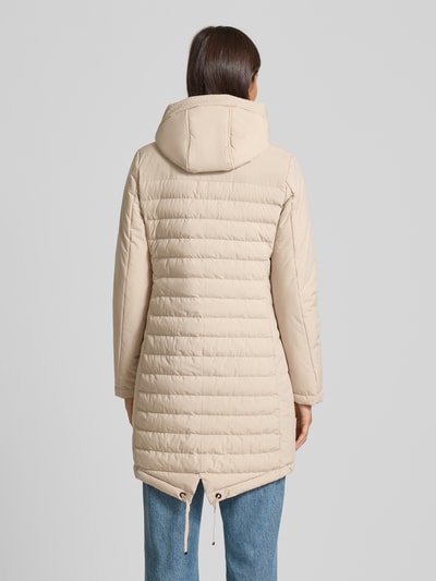 Fuchs Schmitt Gewatteerde lange jas met gevoerde opstaande kraag Zand - 5