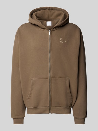 KARL KANI Sweatjacke mit Label-Stitching Khaki 2