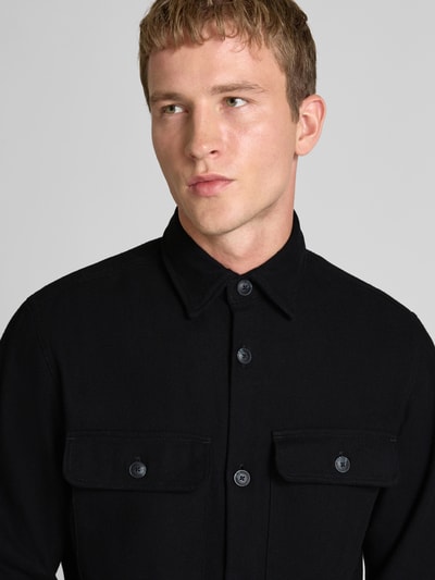 Jack & Jones Premium Regular fit vrijetijdsoverhemd met borstzakken, model 'Rayle' Zwart - 3