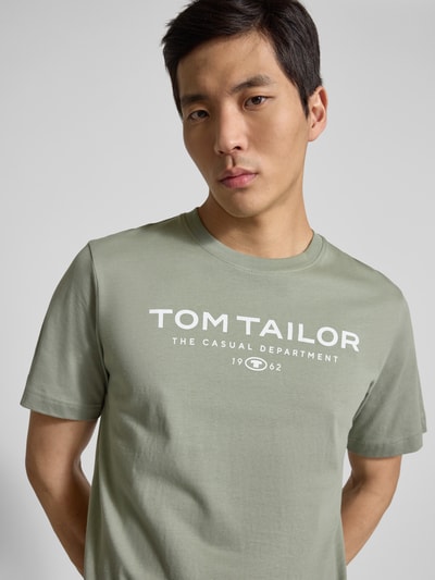 Tom Tailor Regular Fit T-Shirt aus reiner Baumwolle Oliv 3
