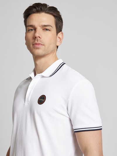 Napapijri Regular Fit Poloshirt mit Label-Badge Modell 'MACAS' Weiss 3