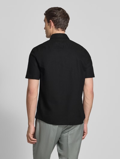 MCNEAL Regular Fit Freizeithemd aus Leinen-Baumwoll-Mix Black 5