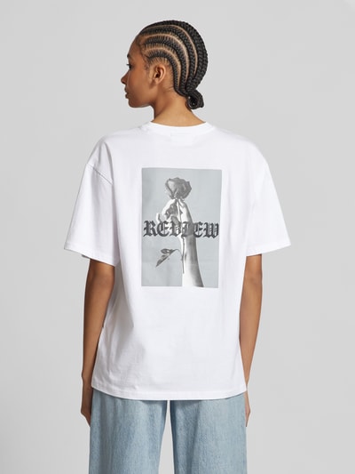 Review Oversized T-Shirt mit Label-Print Weiss 5