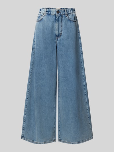 Produktfoto, hellblaue Wide Leg Jeans aus reiner Baumwolle Modell 'ZATTERA' von Weekend Max Mara, glatte Oberfläche, Damen Wide & Loose Fit Jeans