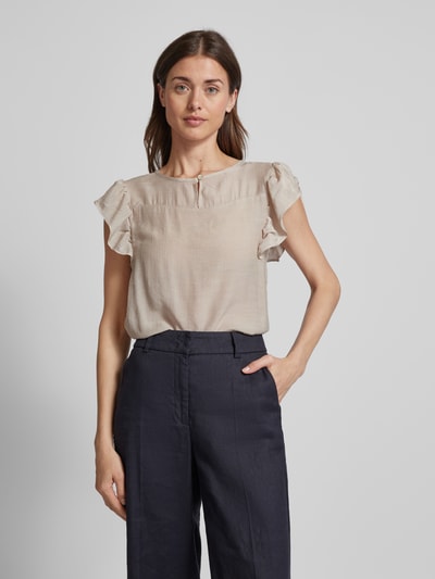 Vero Moda Bluse mit Schlüsselloch-Ausschnitt Taupe 4