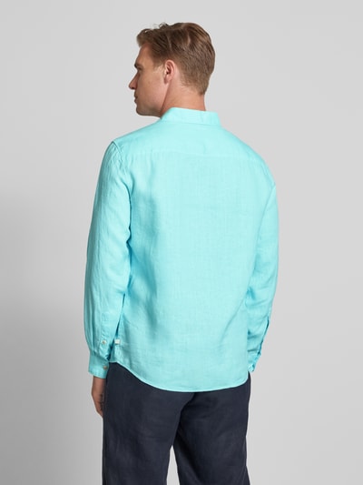 s.Oliver RED LABEL Regular fit linnen overhemd met sportmanchetten Blauw - 5