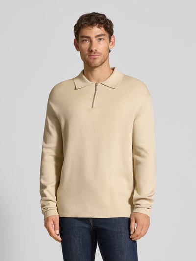 SELECTED HOMME Relaxed Fit Strickpullover aus Viskose-Mix Modell 'TELLER' Beige 4
