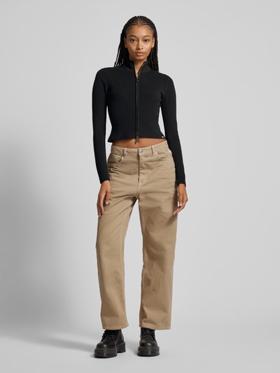 Dickies Cropped Strickjacke mit Reißverschluss Modell 'HELENA' Black 2