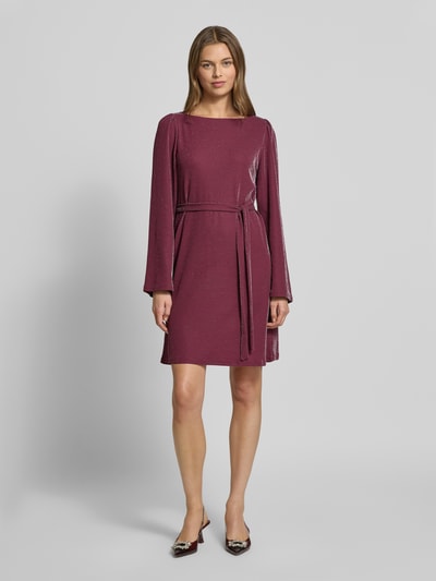 Vila Mini-jurk met boothals, model 'ELEINAS' Prune - 1