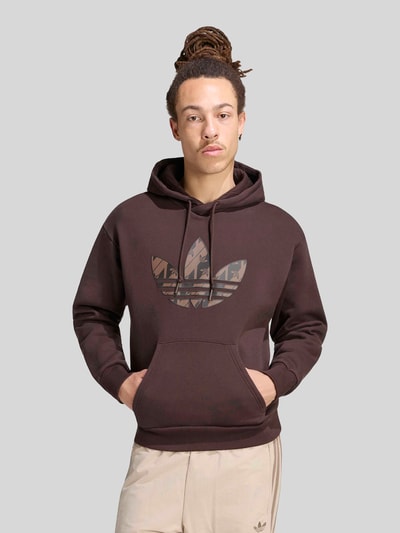 adidas Originals Regular Fit Hoodie aus Baumwoll-Mix mit Logo-Print Dunkelbraun 4