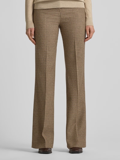MANGO Flared Stoffhose mit Bundfalten Modell 'GINA' Mittelbraun 4