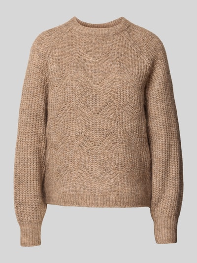Only Relaxed Fit Strickpullover mit Woll-Anteil Modell 'GILA' Camel Melange 2