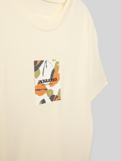 Jack & Jones T-shirt met labelprint, model 'TAVIRA' Ecru - 2