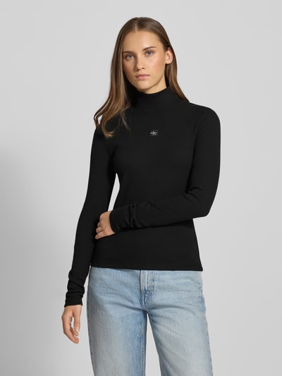Calvin Klein Jeans Shirt met lange mouwen en opstaande kraag Zwart - 4