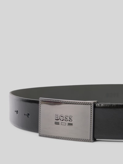 Produktfoto, Ledergürtel mit Pinschließe Modell 'JINKO_SZ35' von BOSS in Optik: Unifarben, Glattleder, Label-Prägung, Material: echtes Leder.