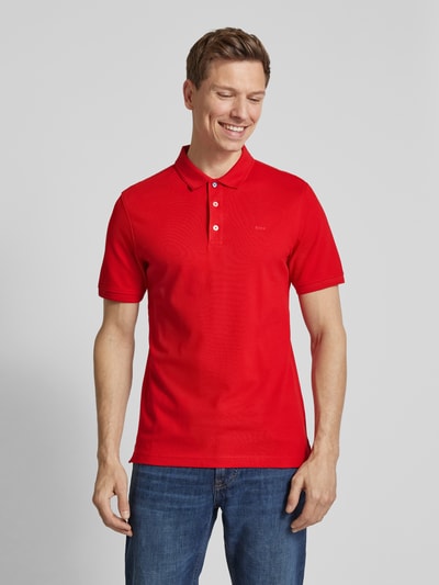 Brax Regular Fit Poloshirt mit Label-Print Modell 'Pete' Hellrot 4