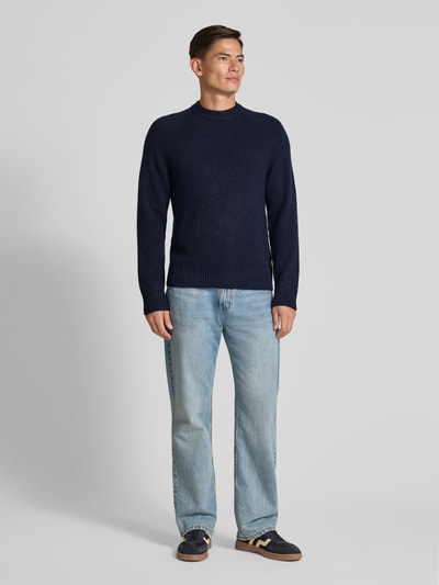 Les Deux Pullover mit Woll-Anteil Modell 'Gilbert' Marine 1