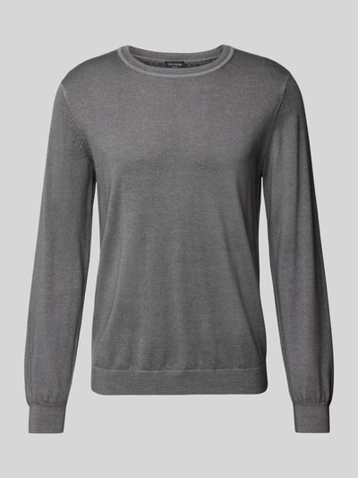 OLYMP Level Five Slim fit gebreide pullover met ronde hals Steengrijs - 2