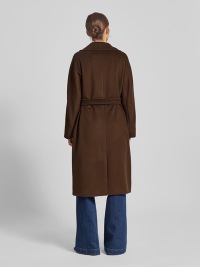 Weekend Max Mara Płaszcz wełniany o kroju regular fit z czystej żywej wełny model ‘RESINA’ Czekoladowy 5