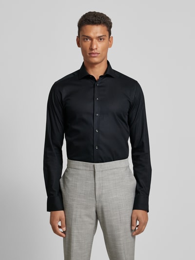 Bruun & Stengade Super slim fit zakelijk overhemd met haaikraag Zwart - 4