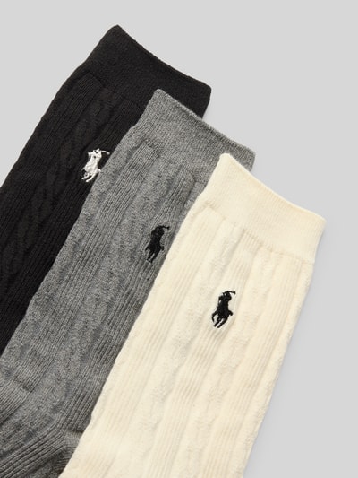 Polo Ralph Lauren Socken mit Zopfmuster im 3er-Pack Black 2