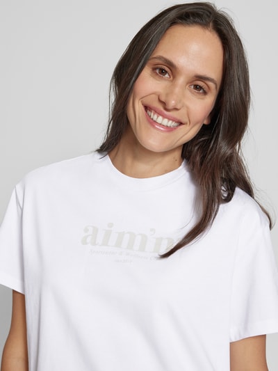 AIMN Boxy Fit T-Shirt mit Label-Print Weiss 3