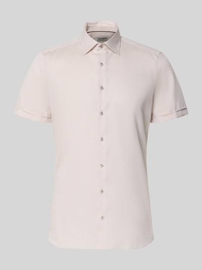 Produktfoto, Slim Fit Business-Hemd mit Kentkragen von OLYMP Level Five z bawełny, krój slim fit, kołnierzyk typu kent, listwa guzikowa, rękawy z zakładką, długość tyłu w rozmiarze 40: 70 cm, szerokość ramion w rozmiarze 40: 40 cm, długość rękawów w rozmiarze 40: 24 cm, jasny kolor, gładka faktura