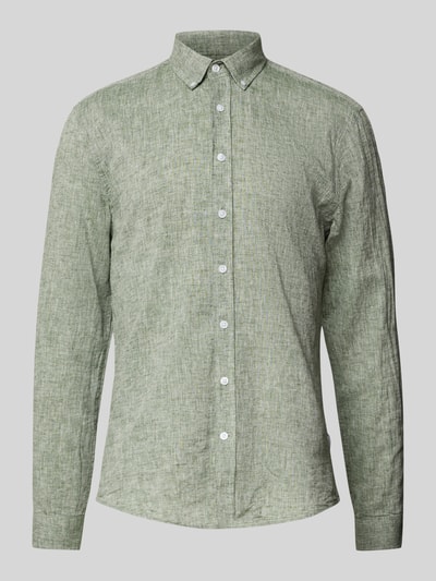 Lindbergh Vrijetijdsoverhemd met knoopsluiting Olijfgroen - 2