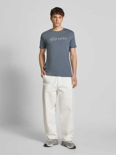 Alpha Industries T-Shirt mit Label-Print Hellblau 1