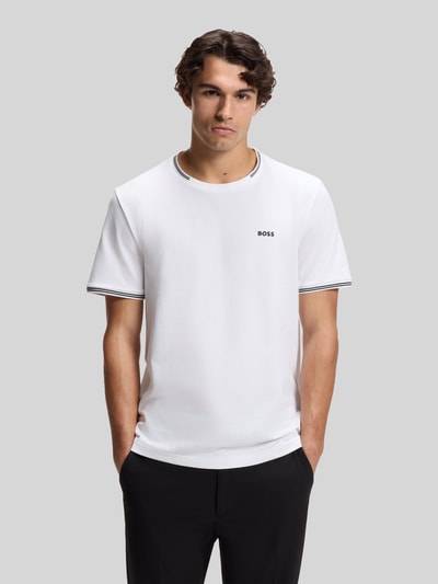 BOSS Green Regular Fit T-Shirt aus Baumwoll-Mix Modell 'TAUL' Weiss 4