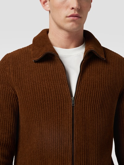 Marc O'Polo Strickjacke mit Stehkragen Dunkelbraun 3