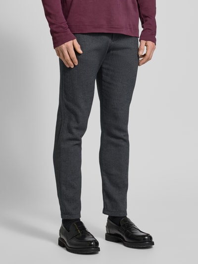 SELECTED HOMME Slim fit stoffen broek met riemlussen, model 'MILES' Antraciet - 4