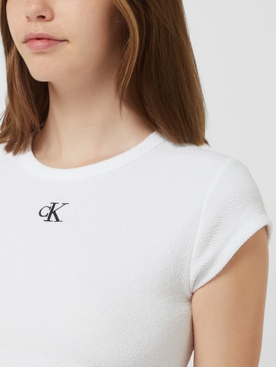 Calvin Klein Jeans T-Shirt mit Webstruktur  Weiss 3