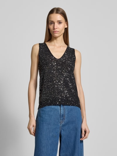 Weekend Max Mara Tanktop mit Paillettenbesatz Modell 'COLOMBA' Black 4