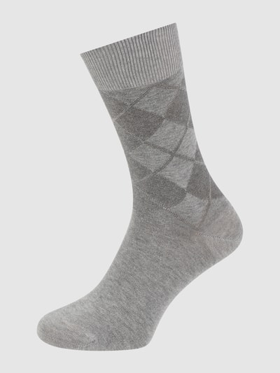 Burlington Socken mit Rautenmuster Modell 'Bolton' Mittelgrau 1