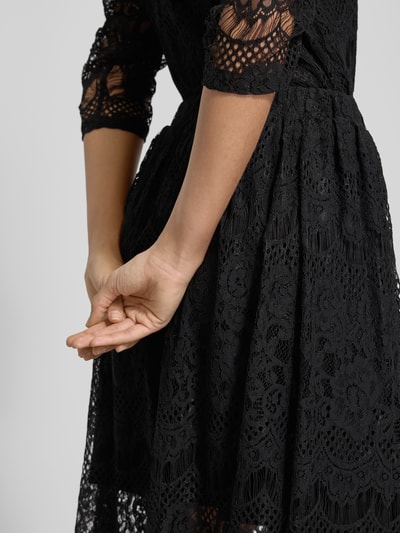 LOLLYS LAUNDRY Midirok met elastische band, model 'Ever' Zwart - 3