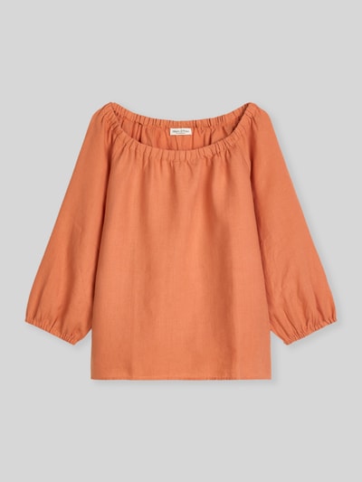 Marc O'Polo Regular Fit Bluse aus reinem Leinen mit Carmen-Ausschnitt Orange 2