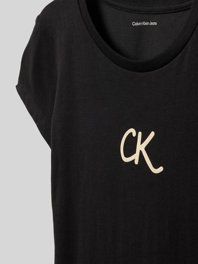 Calvin Klein Jeans Slim Fit T-Shirt mit Logo-Print und Rundhalsausschnitt Black 2