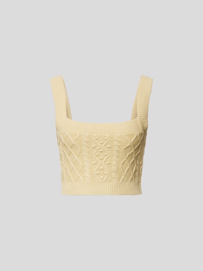 LouLou Studio Crop Top in Strick-Optik Sand 2