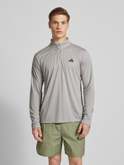 Adidas Training Sweatshirt mit Stehkragen Mittelgrau Melange 4