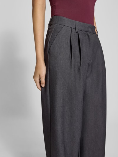 Only Spodnie o kroju regular fit z szeroką nogawką model ‘HATTIE’ Antracytowy melanż 3