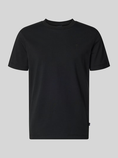 Produktfoto, T-Shirt mit Rundhalsausschnitt Modell 'Carlonito' von JOOP! Collection in Schwarz, Baumwoll-Mix mit Stretch, Straight Fit, dezentes Label-Detail