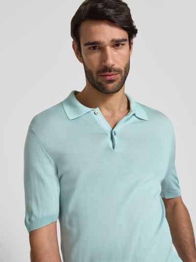 MAERZ Muenchen Regular fit poloshirt met ribboorden Mintgroen - 3