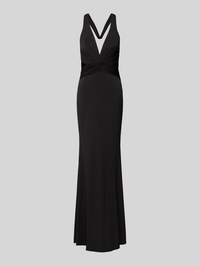 Unique Abendkleid mit rückseitig gekreuzten Trägern Black 2