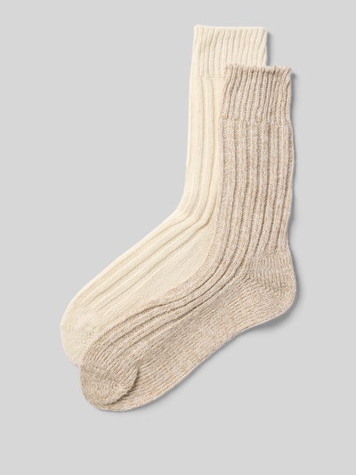 Snocks Socken mit geripptem Abschluss im 2er-Pack Offwhite 1